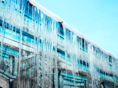 Icicles on Barn